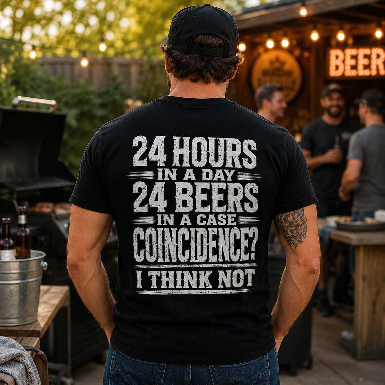 24 Hours In A Day 24 Beers In A Case Shirt Funny Beer Graphic Tee Gift For Men