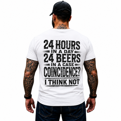 24 Hours In A Day 24 Beers In A Case Shirt Funny Beer Graphic Tee Gift For Men