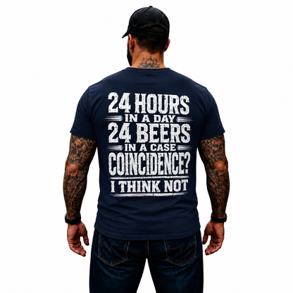 24 Hours In A Day 24 Beers In A Case Shirt Funny Beer Graphic Tee Gift For Men