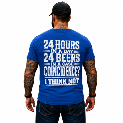 24 Hours In A Day 24 Beers In A Case Shirt Funny Beer Graphic Tee Gift For Men