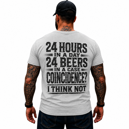 24 Hours In A Day 24 Beers In A Case Shirt Funny Beer Graphic Tee Gift For Men