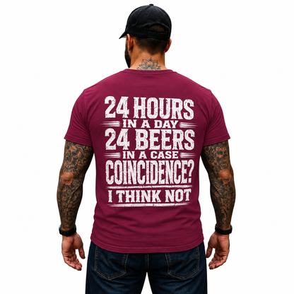 24 Hours In A Day 24 Beers In A Case Shirt Funny Beer Graphic Tee Gift For Men