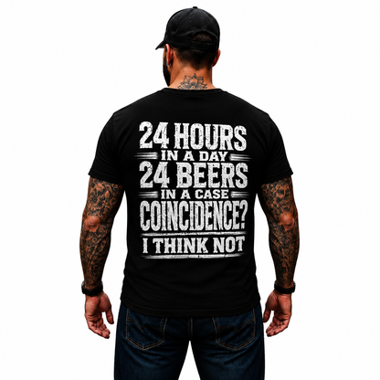 24 Hours In A Day 24 Beers In A Case Shirt Funny Beer Graphic Tee Gift For Men