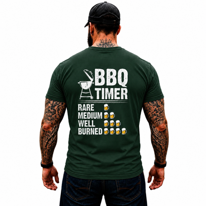 BBQ Timer Shirt Funny Grilling Beer Lover Graphic Tee Pitmaster Gift For Men