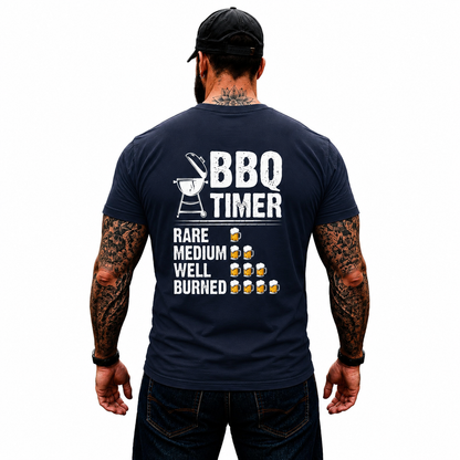 BBQ Timer Shirt Funny Grilling Beer Lover Graphic Tee Pitmaster Gift For Men