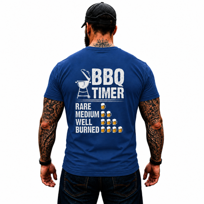 BBQ Timer Shirt Funny Grilling Beer Lover Graphic Tee Pitmaster Gift For Men