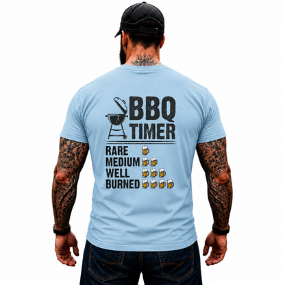BBQ Timer Shirt Funny Grilling Beer Lover Graphic Tee Pitmaster Gift For Men