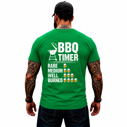 BBQ Timer Shirt Funny Grilling Beer Lover Graphic Tee Pitmaster Gift For Men