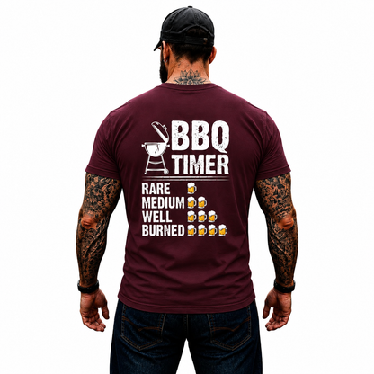 BBQ Timer Shirt Funny Grilling Beer Lover Graphic Tee Pitmaster Gift For Men