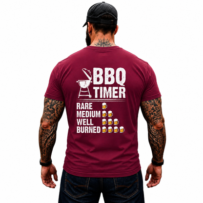 BBQ Timer Shirt Funny Grilling Beer Lover Graphic Tee Pitmaster Gift For Men