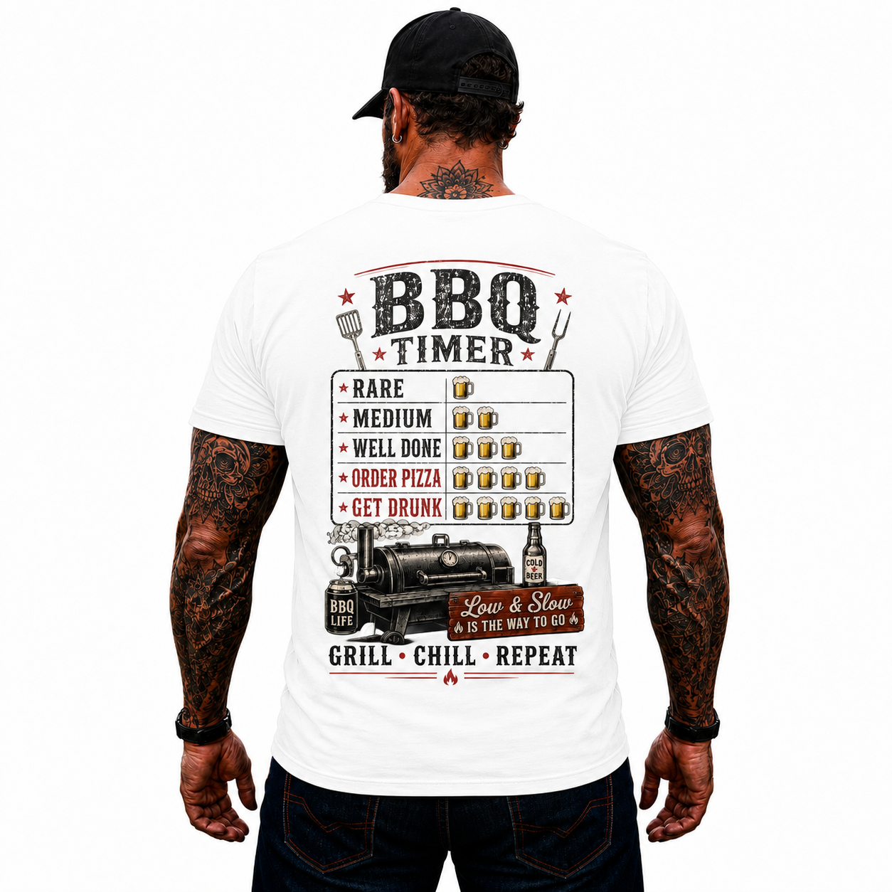 BBQ Timer Shirt Funny Grilling Graphic Tee Pitmaster Smoker Gift For Men
