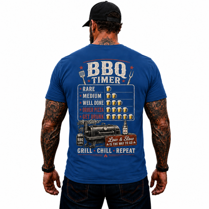 BBQ Timer Shirt Funny Grilling Graphic Tee Pitmaster Smoker Gift For Men