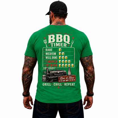 BBQ Timer Shirt Funny Grilling Graphic Tee Pitmaster Smoker Gift For Men