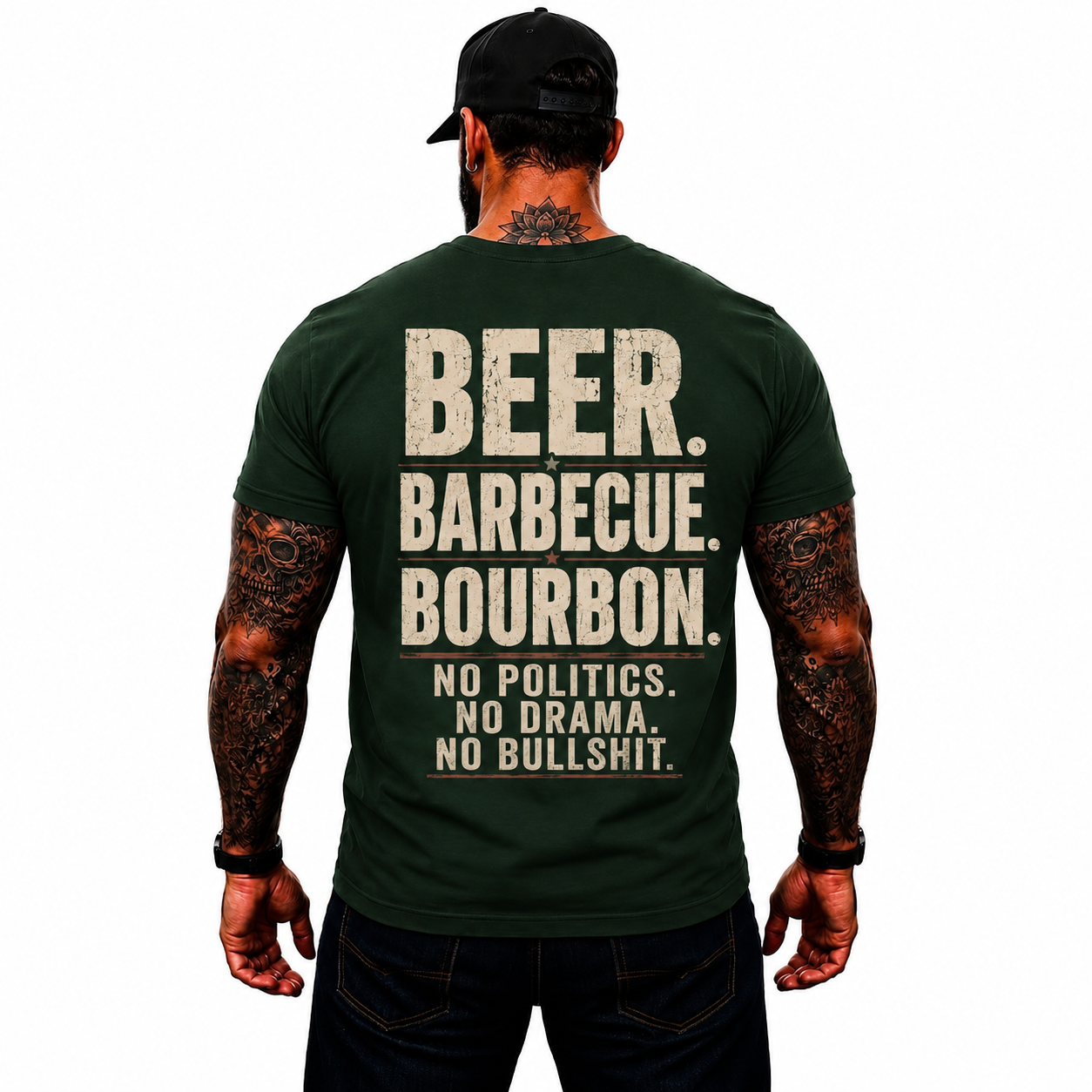 Beer Barbecue Bourbon Shirt Funny BBQ Graphic Tee Pitmaster Grill Master Gift For Men