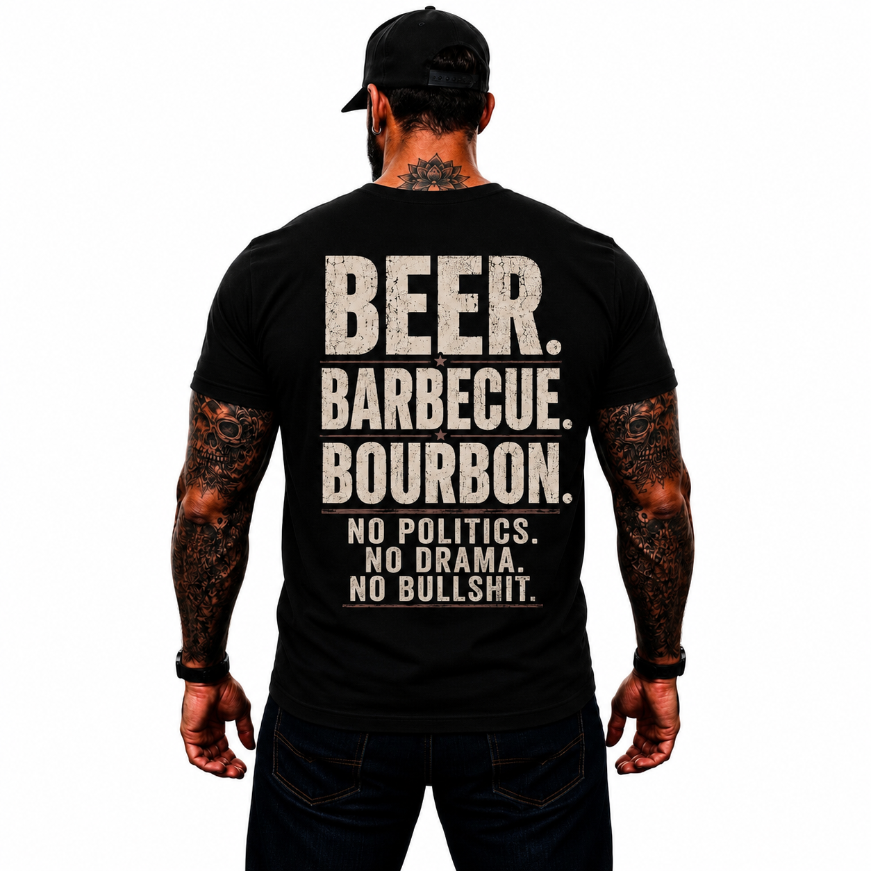 Beer Barbecue Bourbon Shirt Funny BBQ Graphic Tee Pitmaster Grill Master Gift For Men