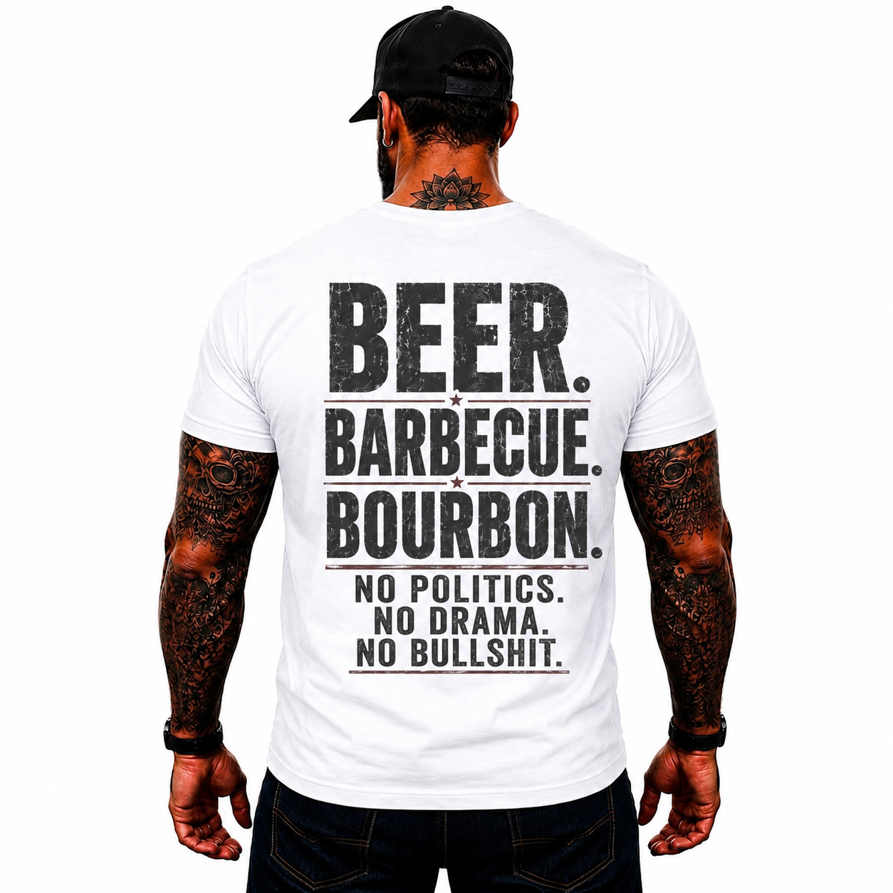 Beer Barbecue Bourbon Shirt Funny BBQ Graphic Tee Pitmaster Grill Master Gift For Men