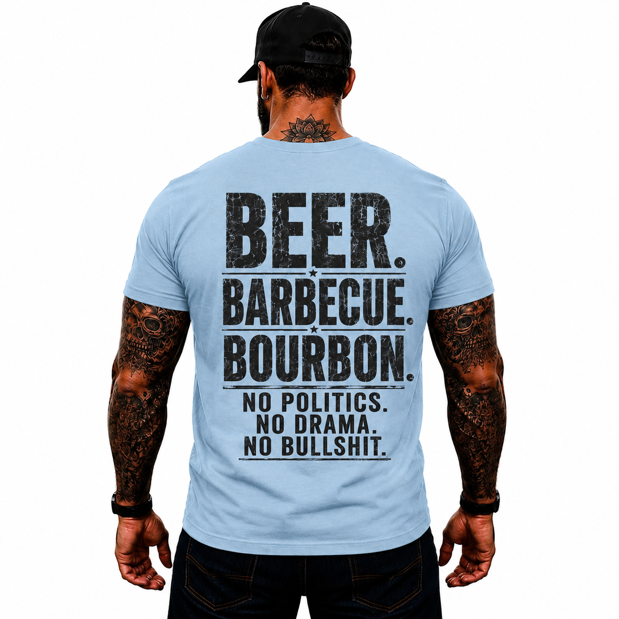 Beer Barbecue Bourbon Shirt Funny BBQ Graphic Tee Pitmaster Grill Master Gift For Men