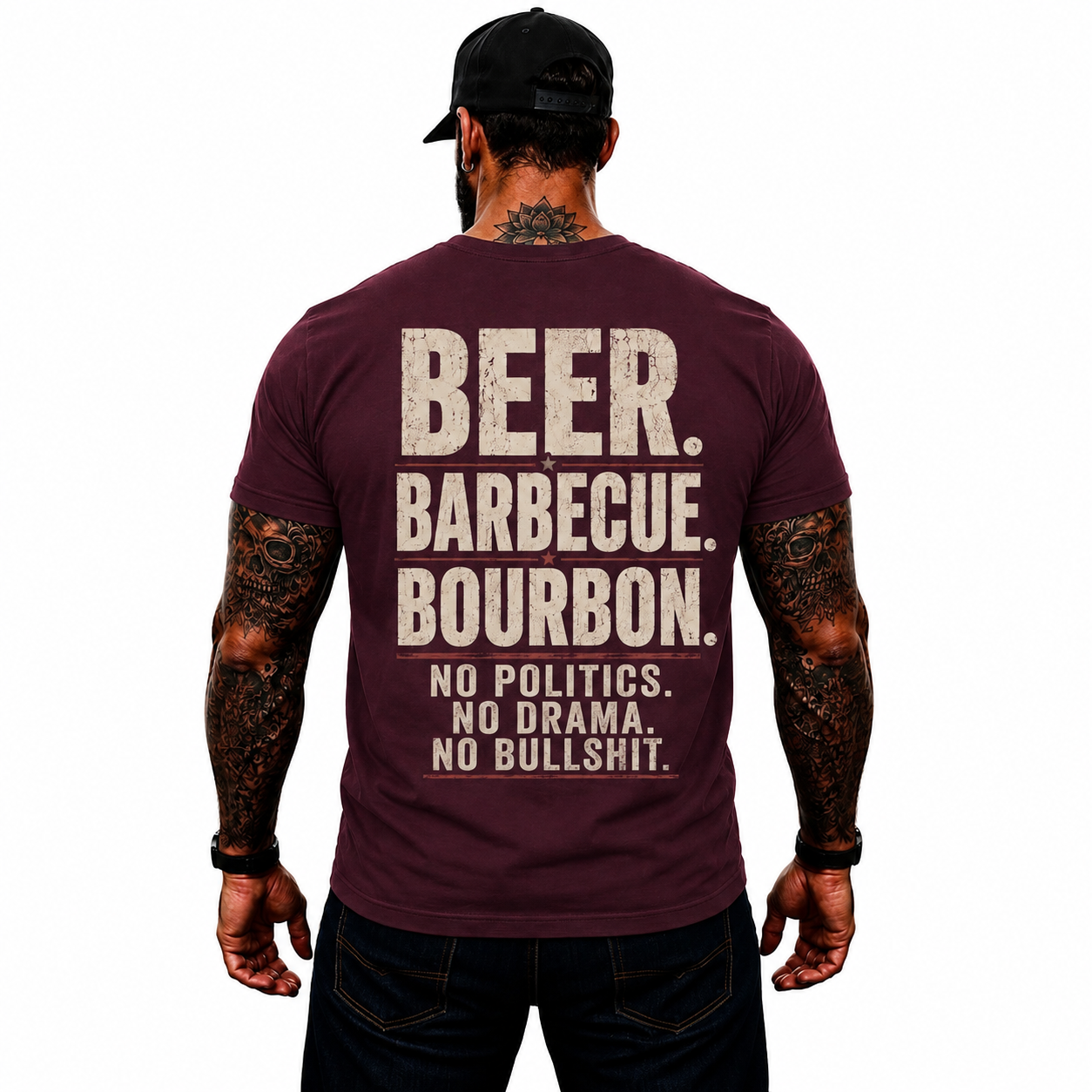 Beer Barbecue Bourbon Shirt Funny BBQ Graphic Tee Pitmaster Grill Master Gift For Men