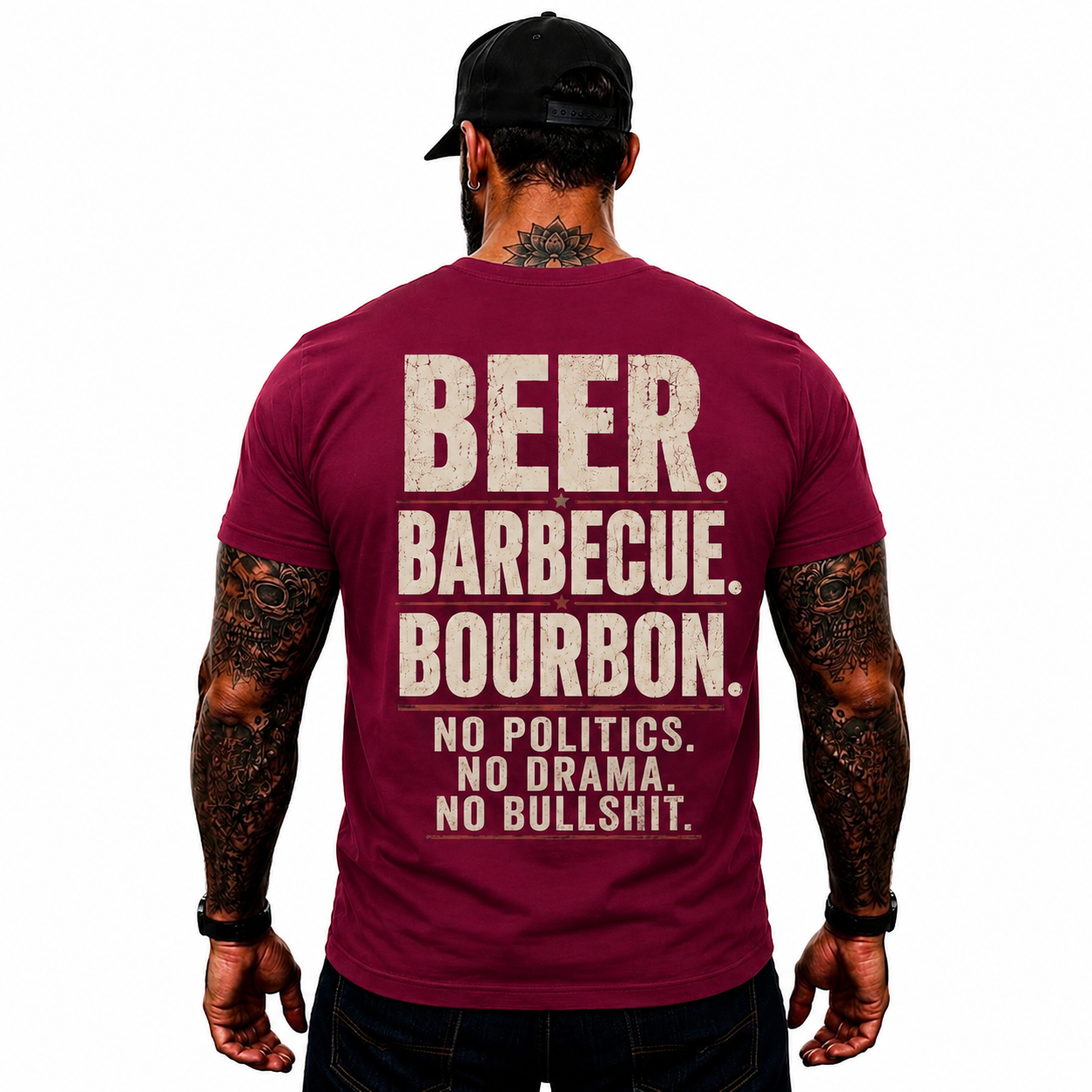 Beer Barbecue Bourbon Shirt Funny BBQ Graphic Tee Pitmaster Grill Master Gift For Men