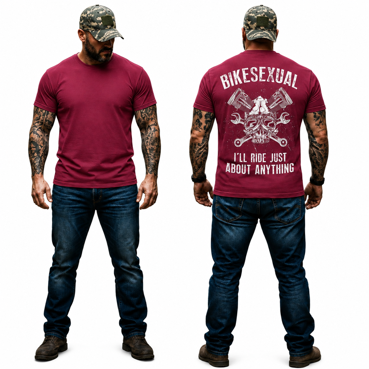 Bikesexual Shirt Funny Motorcycle Graphic Tee Biker Rider Gift For Men