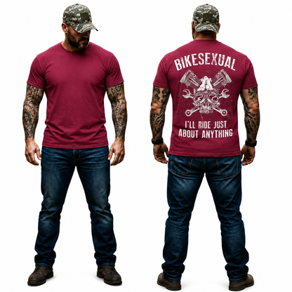 Bikesexual Shirt Funny Motorcycle Graphic Tee Biker Rider Gift For Men