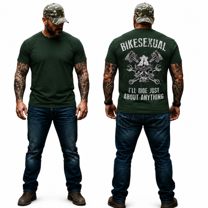 Bikesexual Shirt Funny Motorcycle Graphic Tee Biker Rider Gift For Men