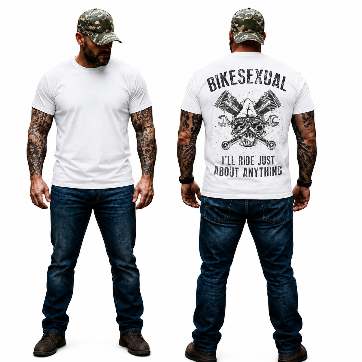 Bikesexual Shirt Funny Motorcycle Graphic Tee Biker Rider Gift For Men