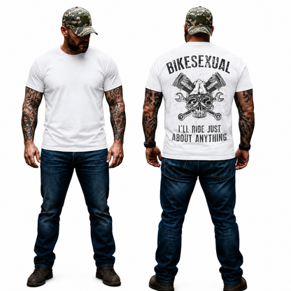 Bikesexual Shirt Funny Motorcycle Graphic Tee Biker Rider Gift For Men
