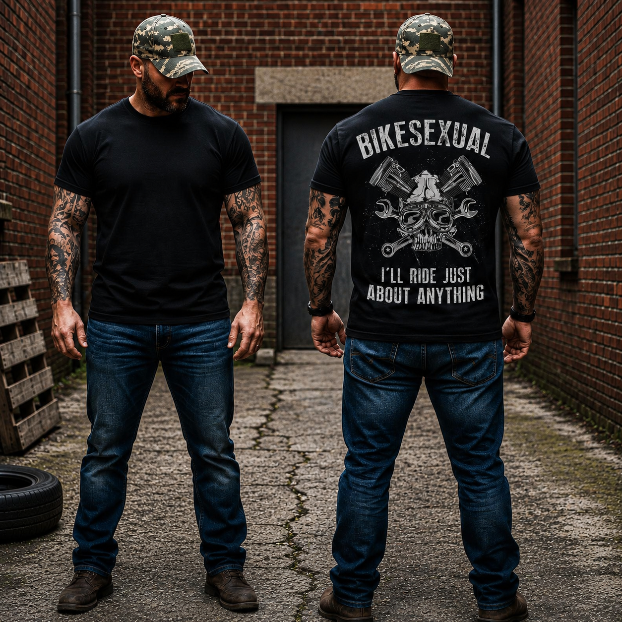 Bikesexual Shirt Funny Motorcycle Graphic Tee Biker Rider Gift For Men