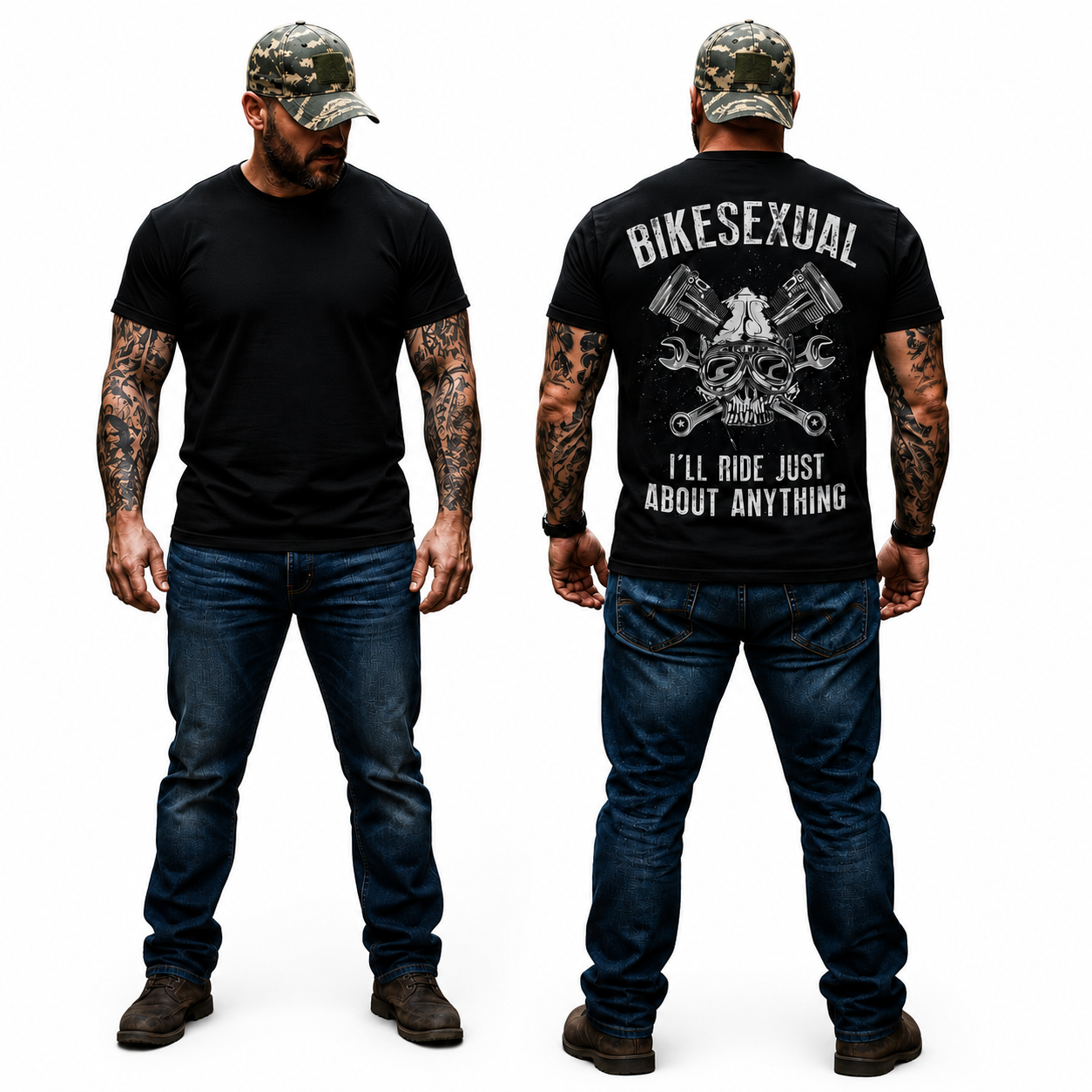 Bikesexual Shirt Funny Motorcycle Graphic Tee Biker Rider Gift For Men