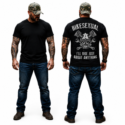 Bikesexual Shirt Funny Motorcycle Graphic Tee Biker Rider Gift For Men