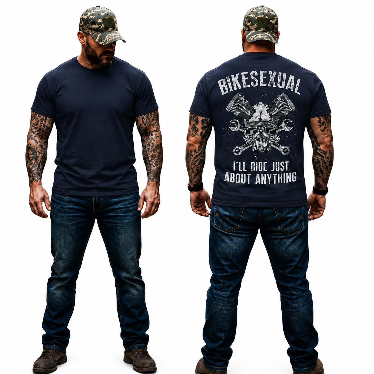 Bikesexual Shirt Funny Motorcycle Graphic Tee Biker Rider Gift For Men