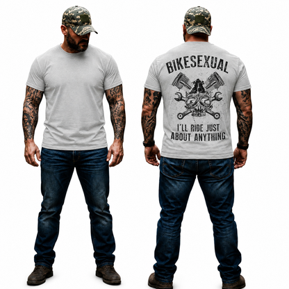 Bikesexual Shirt Funny Motorcycle Graphic Tee Biker Rider Gift For Men
