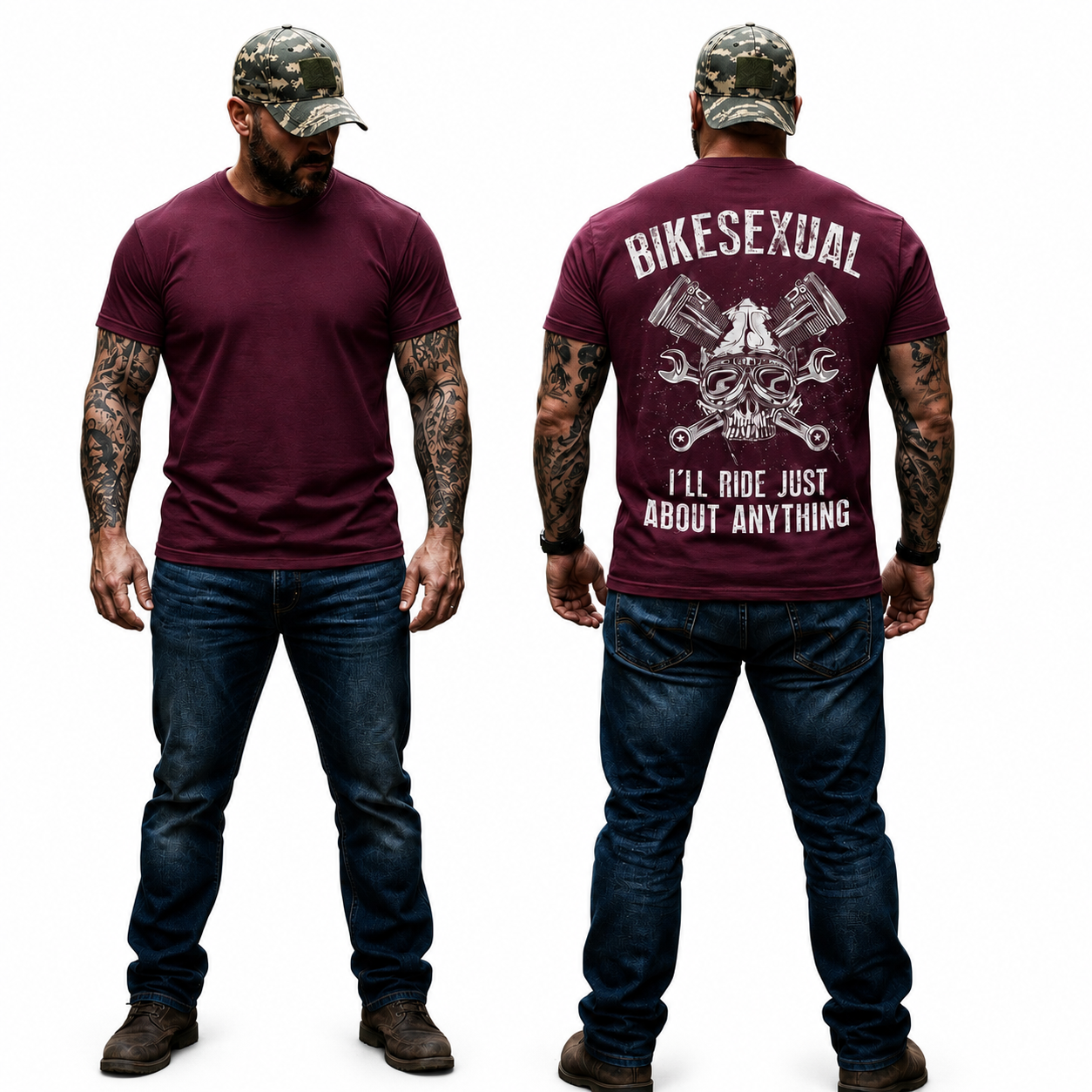 Bikesexual Shirt Funny Motorcycle Graphic Tee Biker Rider Gift For Men