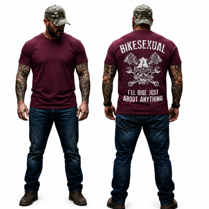 Bikesexual Shirt Funny Motorcycle Graphic Tee Biker Rider Gift For Men