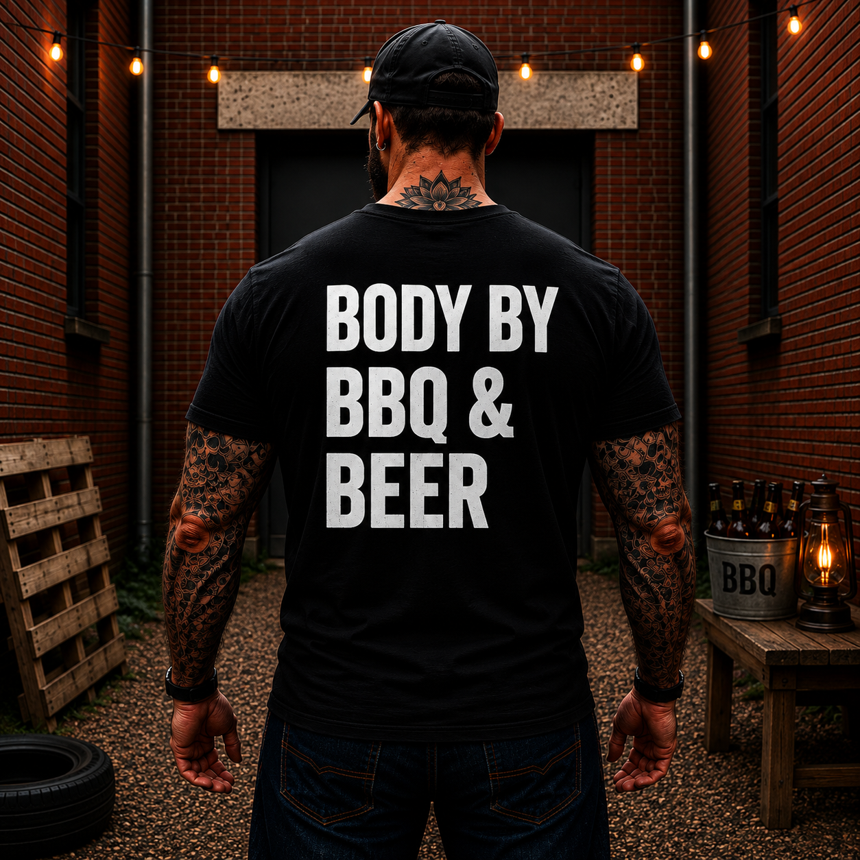 Body By BBQ And Beer Shirt Funny Grilling Graphic Tee Grill Master Gift For Men
