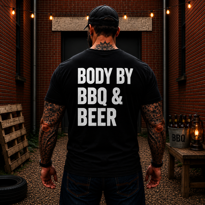 Body By BBQ And Beer Shirt Funny Grilling Graphic Tee Grill Master Gift For Men