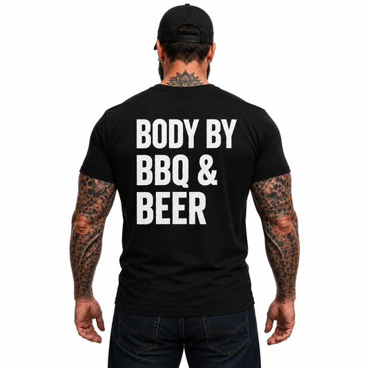 Body By BBQ And Beer Shirt Funny Grilling Graphic Tee Grill Master Gift For Men