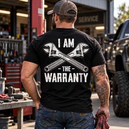 I Am the Warranty T-Shirt – Funny Mechanic Wrench Auto Repair Graphic Tee