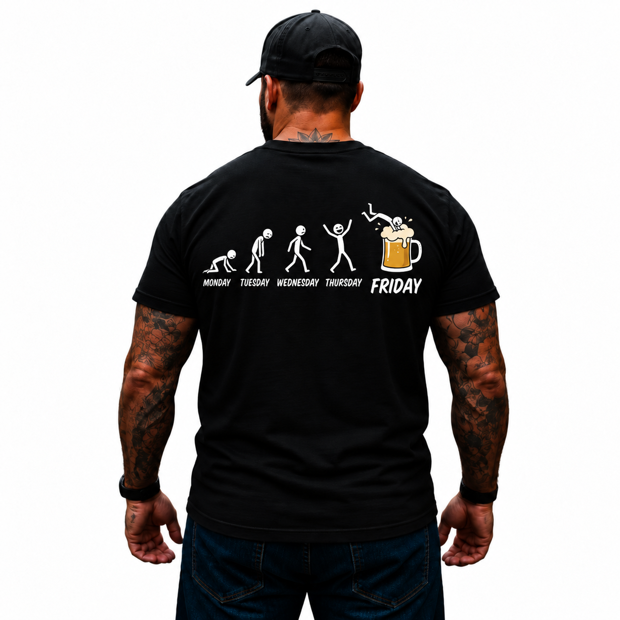 Monday Tuesday Wednesday Thursday Friday Shirt Funny Beer Drinking Graphic Tee Weekend Humor Gift for Men