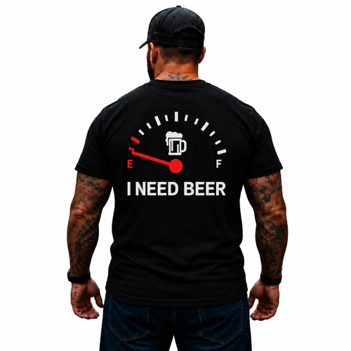 I Need Beer Shirt Funny Beer Drinking Gauge Graphic Tee Beer Lover Gift for Men