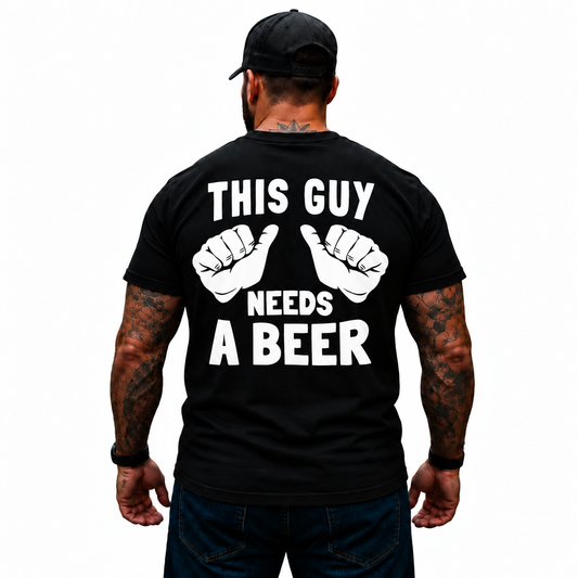This Guy Needs A Beer Shirt Funny Beer Lover Drinking Humor Graphic Tee Gift for Men