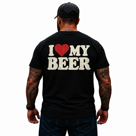 I Love My Beer Shirt Funny Drinking Graphic Tee for Men Beer Lover Gift