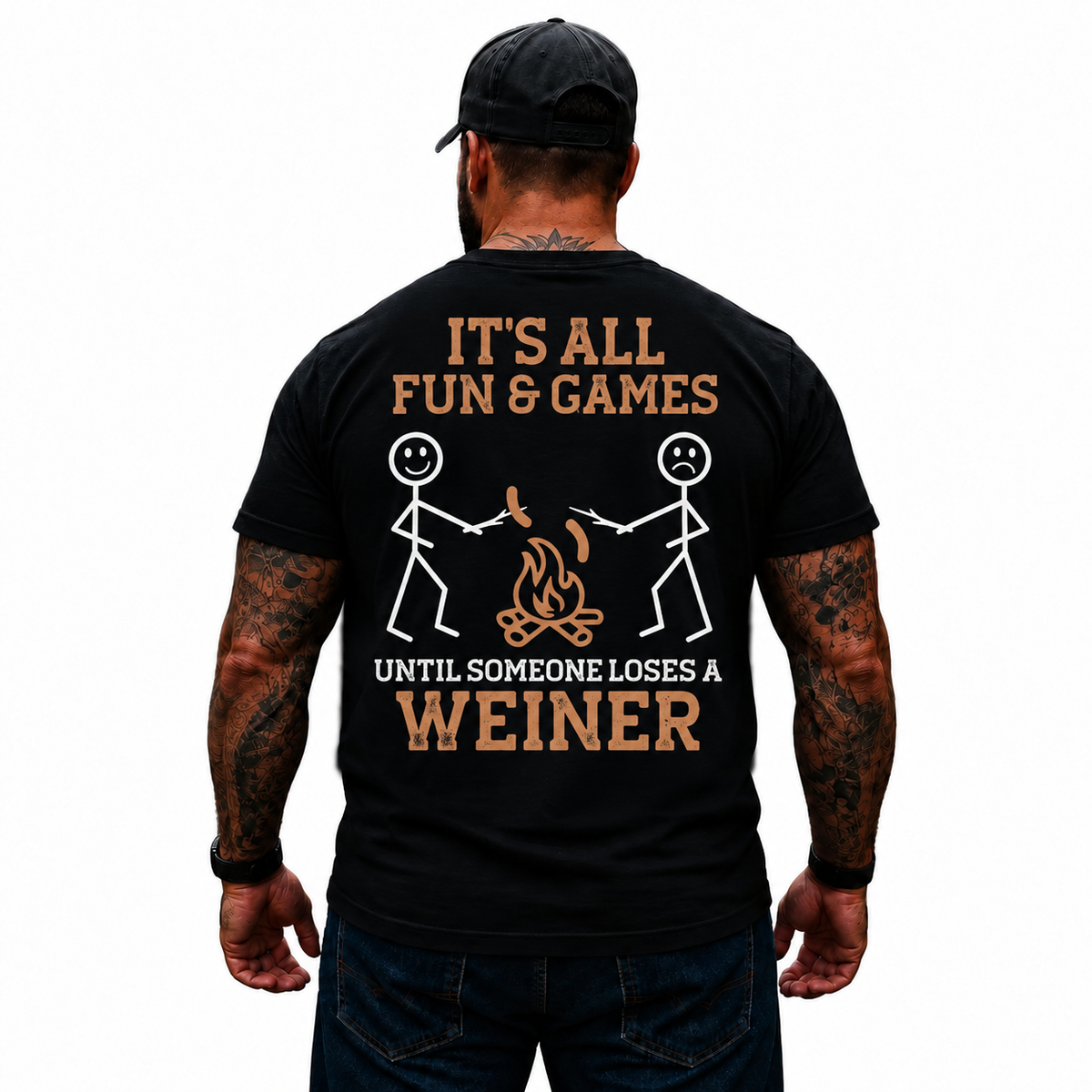 It’s All Fun & Games Until Someone Loses A Weiner Shirt Funny Campfire BBQ Graphic Tee for Men
