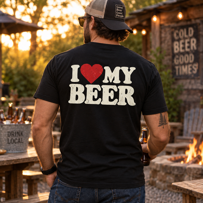 I Love My Beer Shirt Funny Drinking Graphic Tee for Men Beer Lover Gift