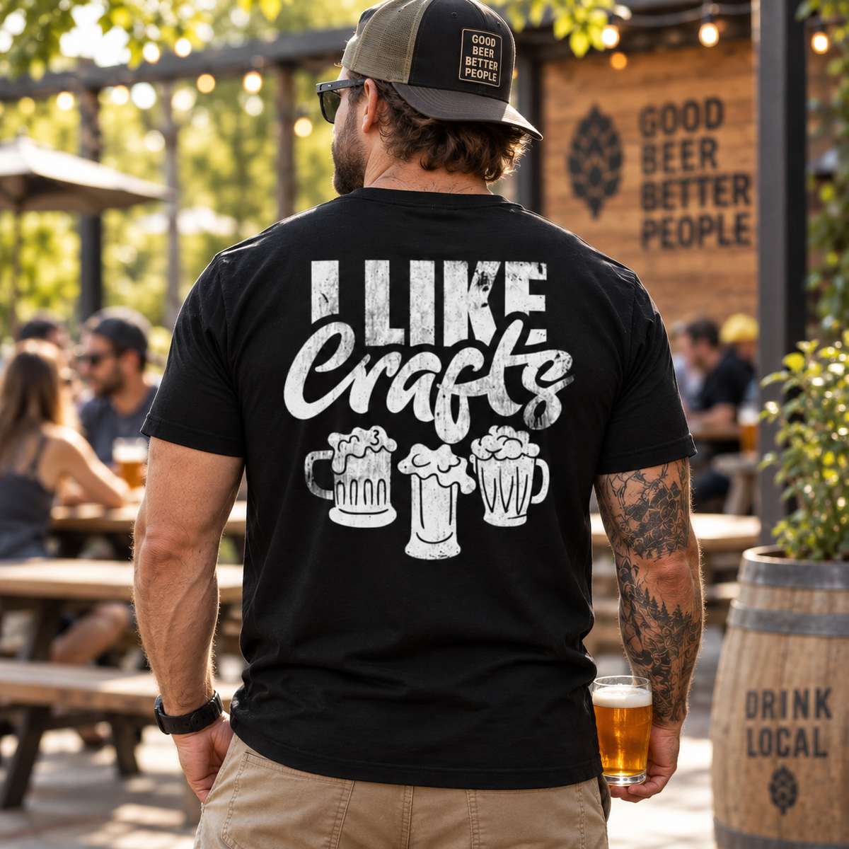 I Like Crafts Shirt Funny Beer Lover Graphic Tee for Men Drinking Humor Gift