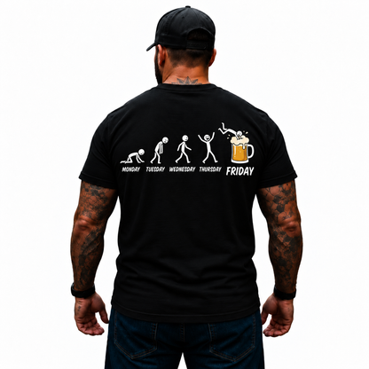 Monday Tuesday Wednesday Thursday Friday Shirt Funny Beer Lover Drinking Graphic Tee Weekend Humor Gift for Men