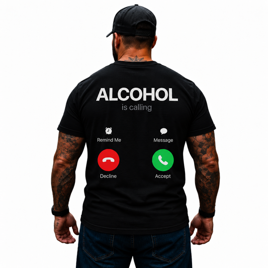 Alcohol Is Calling Shirt Funny Drinking Beer Graphic Tee for Men