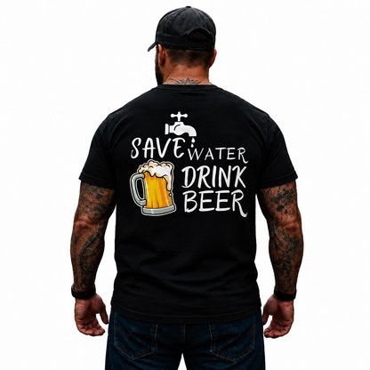 Save Water Drink Beer Shirt Funny Beer Drinking Graphic Tee for Men Beer Lover Gift