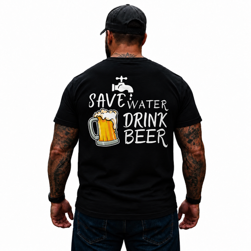 Save Water Drink Beer Shirt Funny Beer Drinking Graphic Tee for Men Beer Lover Gift